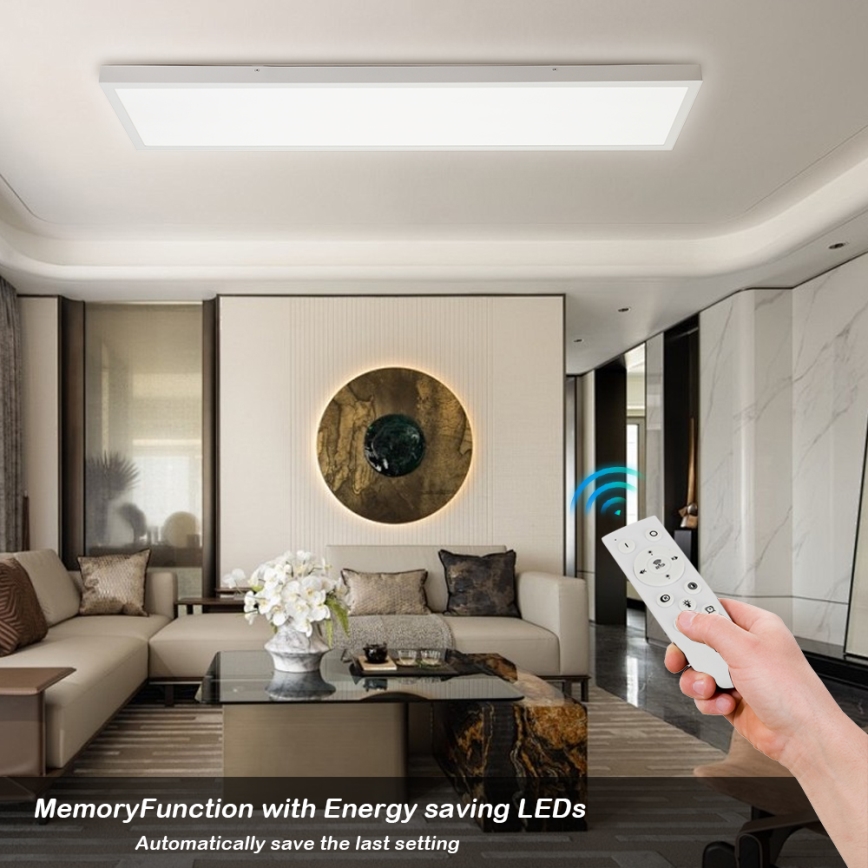 Brilagi - LED Stmívatelné koupelnové stropní svítidlo FRAME SMART LED/50W/230V 30x120 cm 3000-6000K IP44 bílá + dálkové ovládání