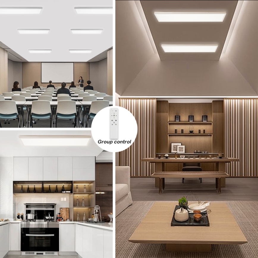 Brilagi - LED Stmívatelné koupelnové stropní svítidlo FRAME SMART LED/50W/230V 30x120 cm 3000-6000K IP44 bílá + dálkové ovládání