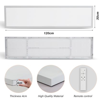 Brilagi - LED Stmívatelné koupelnové stropní svítidlo FRAME SMART LED/50W/230V 30x120 cm 3000-6000K IP44 bílá + dálkové ovládání