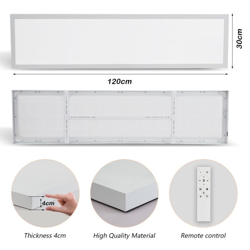 Brilagi - LED Stmívatelné koupelnové stropní svítidlo FRAME SMART LED/50W/230V 30x120 cm 3000-6000K IP44 bílá + dálkové ovládání