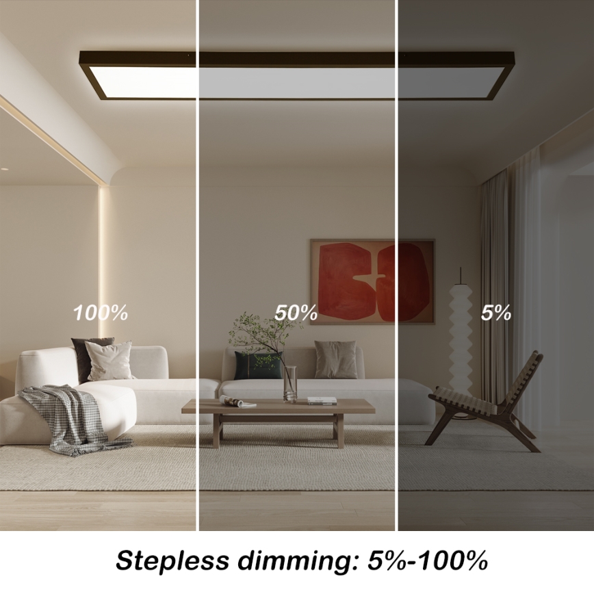 Brilagi - LED Stmívatelné koupelnové stropní svítidlo FRAME SMART LED/50W/230V 30x120 cm 3000-6000K IP44 černá + dálkové ovládání