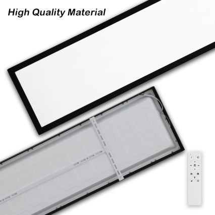 Brilagi - LED Stmívatelné koupelnové stropní svítidlo FRAME SMART LED/50W/230V 30x120 cm 3000-6000K IP44 černá + dálkové ovládání