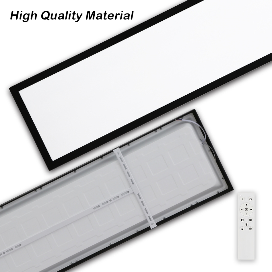 Brilagi - LED Stmívatelné koupelnové stropní svítidlo FRAME SMART LED/50W/230V 30x120 cm 3000-6000K IP44 černá + dálkové ovládání