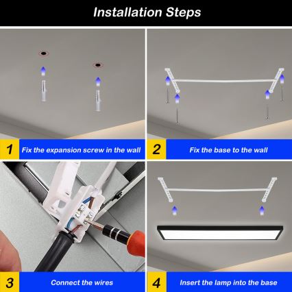 Brilagi - LED Stmívatelné koupelnové stropní svítidlo FRAME SMART LED/50W/230V 30x120 cm 3000-6000K IP44 černá + dálkové ovládání