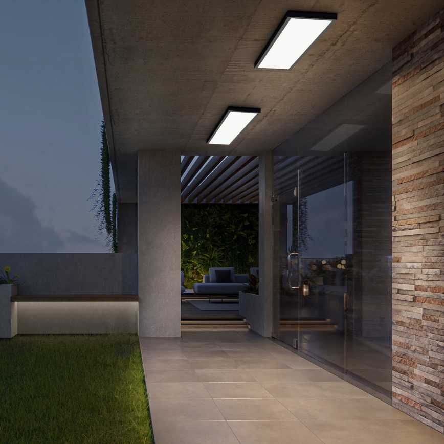 Brilagi - LED Stmívatelné koupelnové stropní svítidlo FRAME SMART LED/50W/230V 30x120 cm 3000-6000K IP44 černá + dálkové ovládání