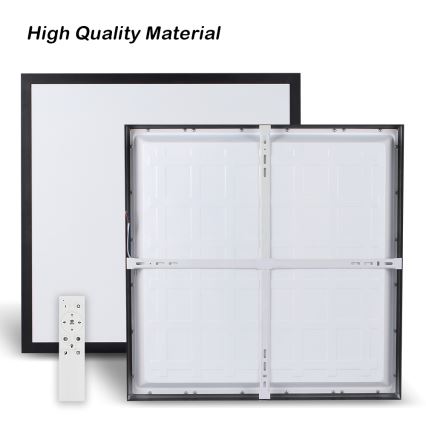 Brilagi - LED Stmívatelné koupelnové stropní svítidlo FRAME SMART LED/50W/230V 60x60 cm 3000-6000K IP44 černá + dálkové ovládání