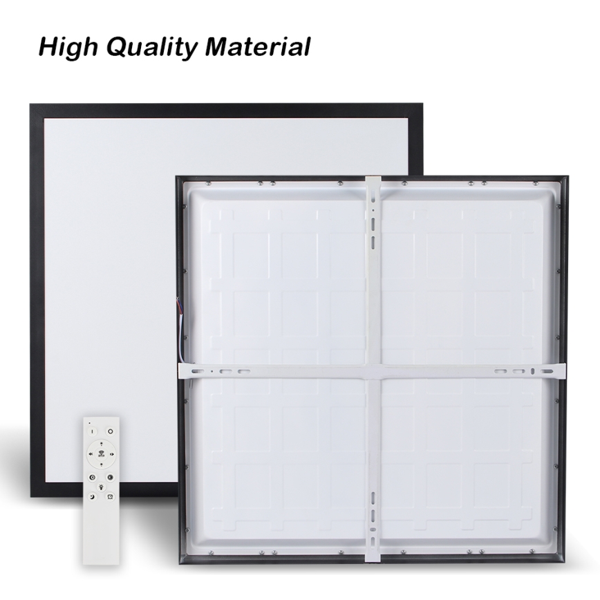 Brilagi - LED Stmívatelné koupelnové stropní svítidlo FRAME SMART LED/50W/230V 60x60 cm 3000-6000K IP44 černá + dálkové ovládání