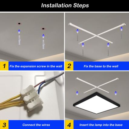 Brilagi - LED Stmívatelné koupelnové stropní svítidlo FRAME SMART LED/50W/230V 3000-6000K IP44 černá + dálkové ovládání