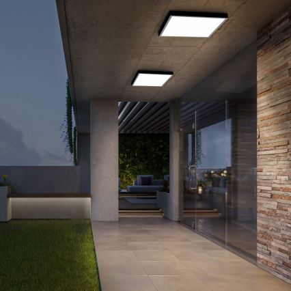 Brilagi - LED Stmívatelné koupelnové stropní svítidlo FRAME SMART LED/50W/230V 60x60 cm 3000-6000K IP44 černá + dálkové ovládání
