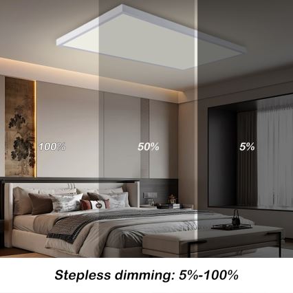 Brilagi - LED Stmívatelné koupelnové stropní svítidlo FRAME SMART LED/96W/230V 120x60 cm 3000-6000K IP44 bílá + dálkové ovládání