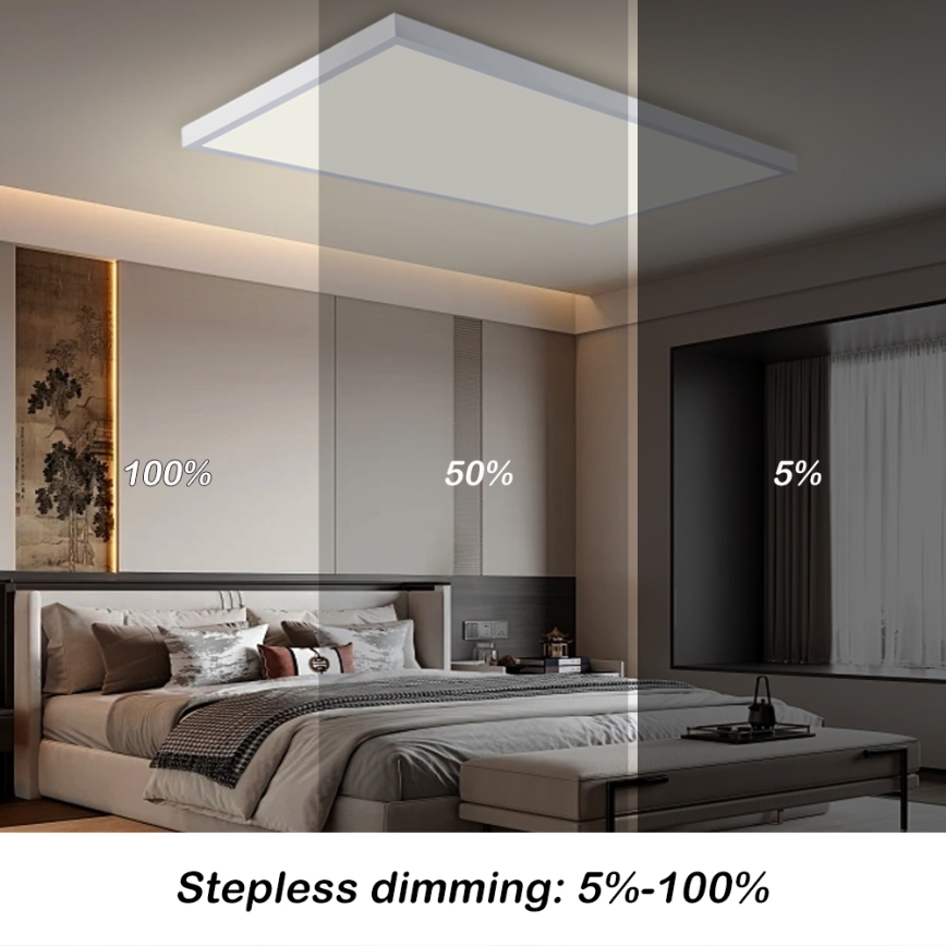 Brilagi - LED Stmívatelné koupelnové stropní svítidlo FRAME SMART LED/96W/230V 120x60 cm 3000-6000K IP44 bílá + dálkové ovládání
