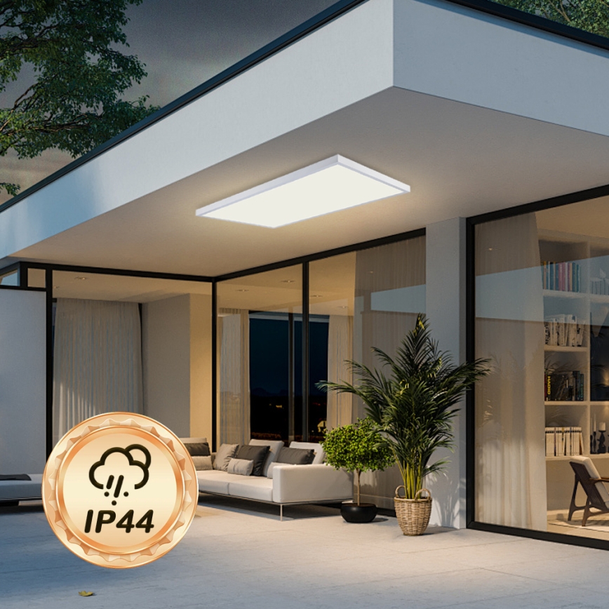 Brilagi - LED Stmívatelné koupelnové stropní svítidlo FRAME SMART LED/96W/230V 120x60 cm 3000-6000K IP44 bílá + dálkové ovládání