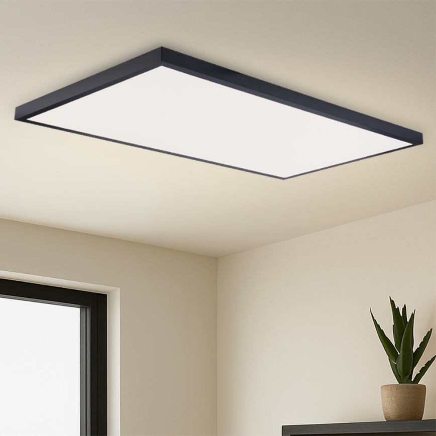 Brilagi - LED Stmívatelné koupelnové stropní svítidlo FRAME SMART LED/96W/230V 120x60 cm 3000-6000K IP44 černá + dálkové ovládání