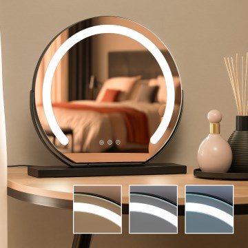 BRILAGI - LED Stmívatelné make-up zrcadlo CALIFORNIA LED/14W/230V 3000/4000/6500K 41x40 cm černá