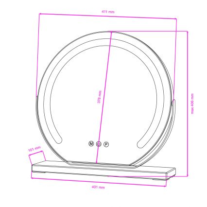 BRILAGI - LED Stmívatelné make-up zrcadlo CALIFORNIA LED/14W/230V 3000/4000/6500K 44x40 cm bílá