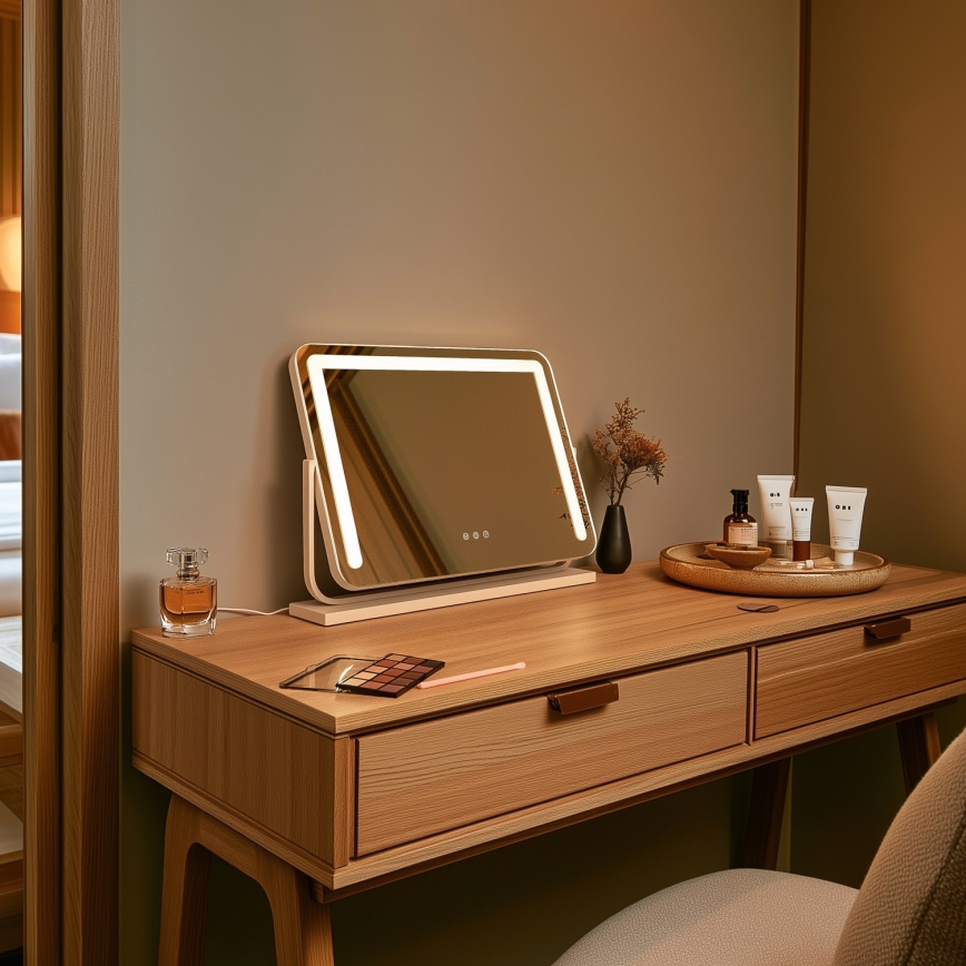 BRILAGI - LED Stmívatelné make-up zrcadlo CALIFORNIA LED/22W/230V 3000/4000/6500K 58x43 cm bílá