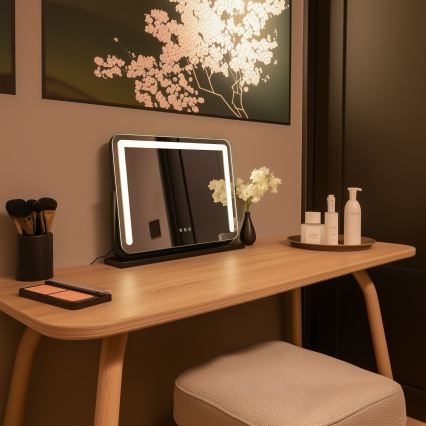 BRILAGI - LED Stmívatelné make-up zrcadlo CALIFORNIA LED/22W/230V 3000/4000/6500K 58x43 cm černá