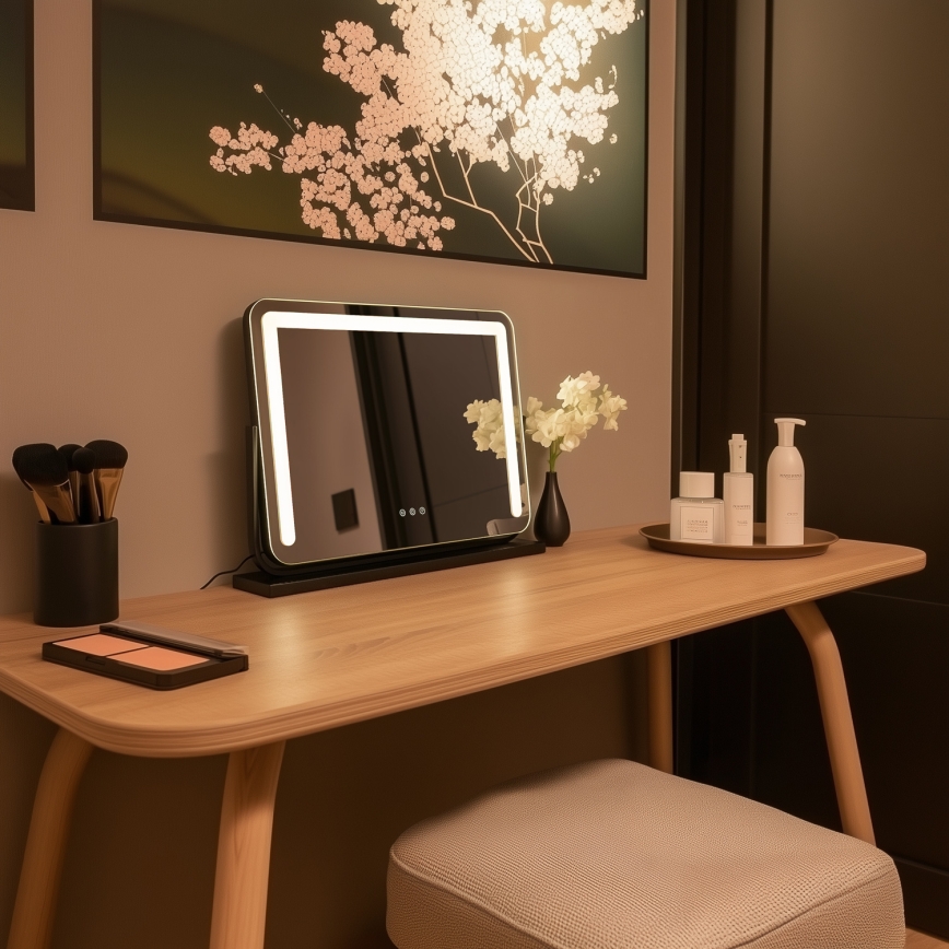 BRILAGI - LED Stmívatelné make-up zrcadlo CALIFORNIA LED/22W/230V 3000/4000/6500K 58x43 cm černá