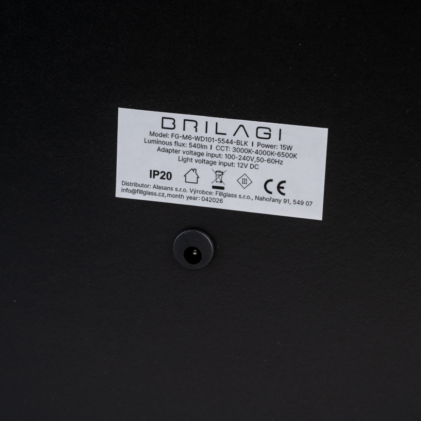 BRILAGI - LED Stmívatelné make-up zrcadlo CALIFORNIA LED/22W/230V 3000/4000/6500K 58x43 cm černá