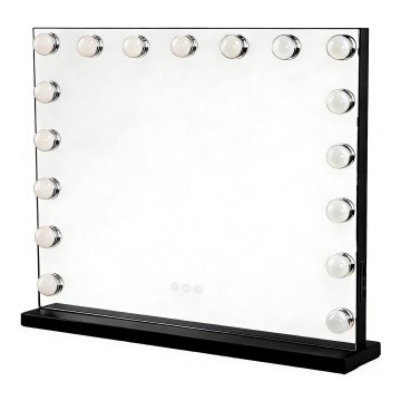 Brilagi - LED Stmívatelné make-up zrcadlo HOLLYWOOD LED/15W/230V 3000/4000/6500K 60x50 cm černá