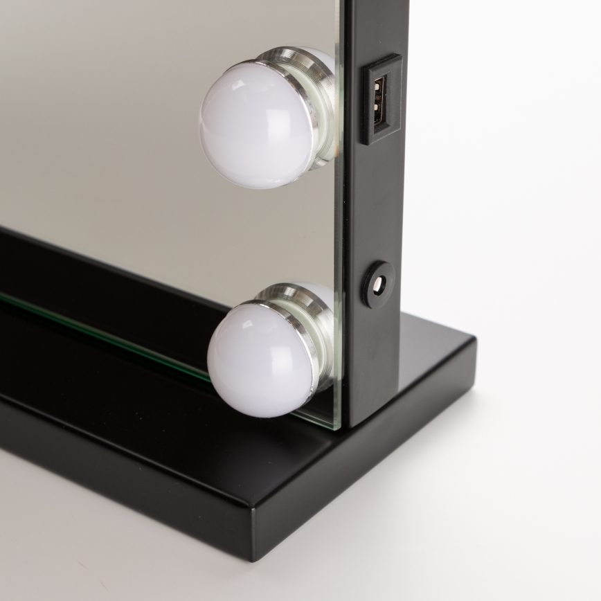 Brilagi - LED Stmívatelné make-up zrcadlo HOLLYWOOD LED/15W/230V 3000/4000/6500K černá