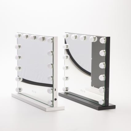 Brilagi - LED Stmívatelné make-up zrcadlo HOLLYWOOD LED/15W/230V 3000/4000/6500K černá