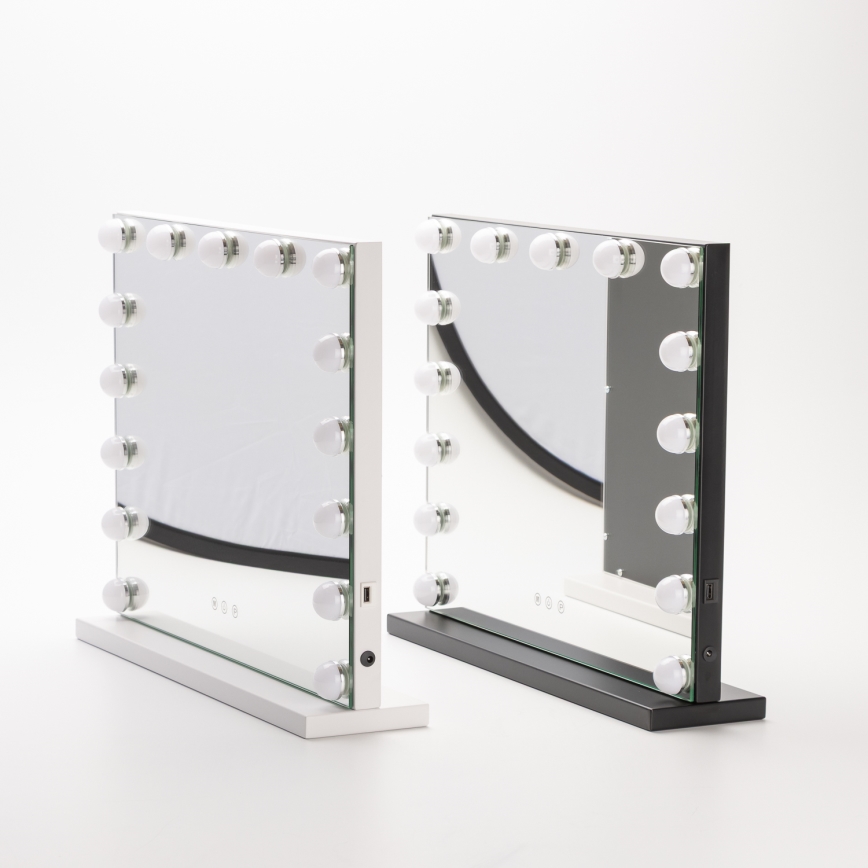 Brilagi - LED Stmívatelné make-up zrcadlo HOLLYWOOD LED/15W/230V 3000/4000/6500K černá