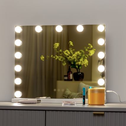 Brilagi - LED Stmívatelné make-up zrcadlo HOLLYWOOD LED/15W/230V 3000/4000/6500K bílá