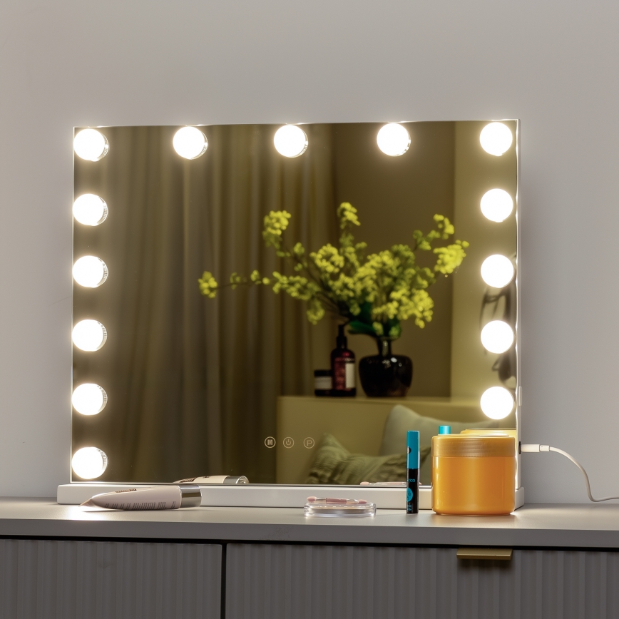 Brilagi - LED Stmívatelné make-up zrcadlo HOLLYWOOD LED/15W/230V 3000/4000/6500K bílá