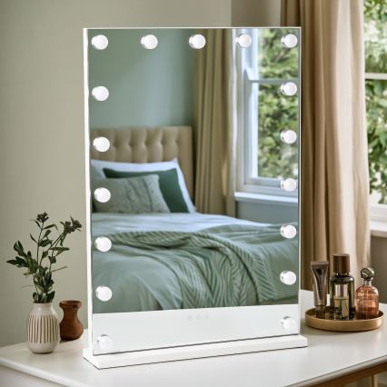 BRILAGI - LED Stmívatelné make-up zrcadlo HOLLYWOOD LED/15W/230V CCT + 2x USB 55x77 cm bílá