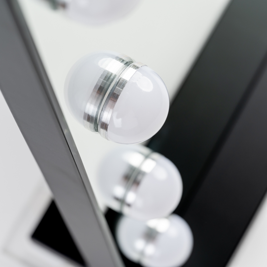 BRILAGI - LED Stmívatelné make-up zrcadlo HOLLYWOOD LED/15W/230V CCT + 2x USB 60x50 cm černá