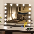 BRILAGI - LED Stmívatelné make-up zrcadlo HOLLYWOOD LED/15W/230V CCT + USB černá