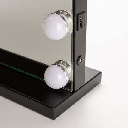 BRILAGI - LED Stmívatelné make-up zrcadlo HOLLYWOOD LED/15W/230V CCT + USB černá