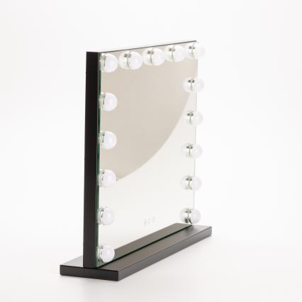 BRILAGI - LED Stmívatelné make-up zrcadlo HOLLYWOOD LED/15W/230V CCT + USB černá