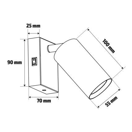 Brilagi - LED Stmívatelné nástěnné bodové svítidlo SELE 1xGU10/6,5W/230V 2700-6500K černá
