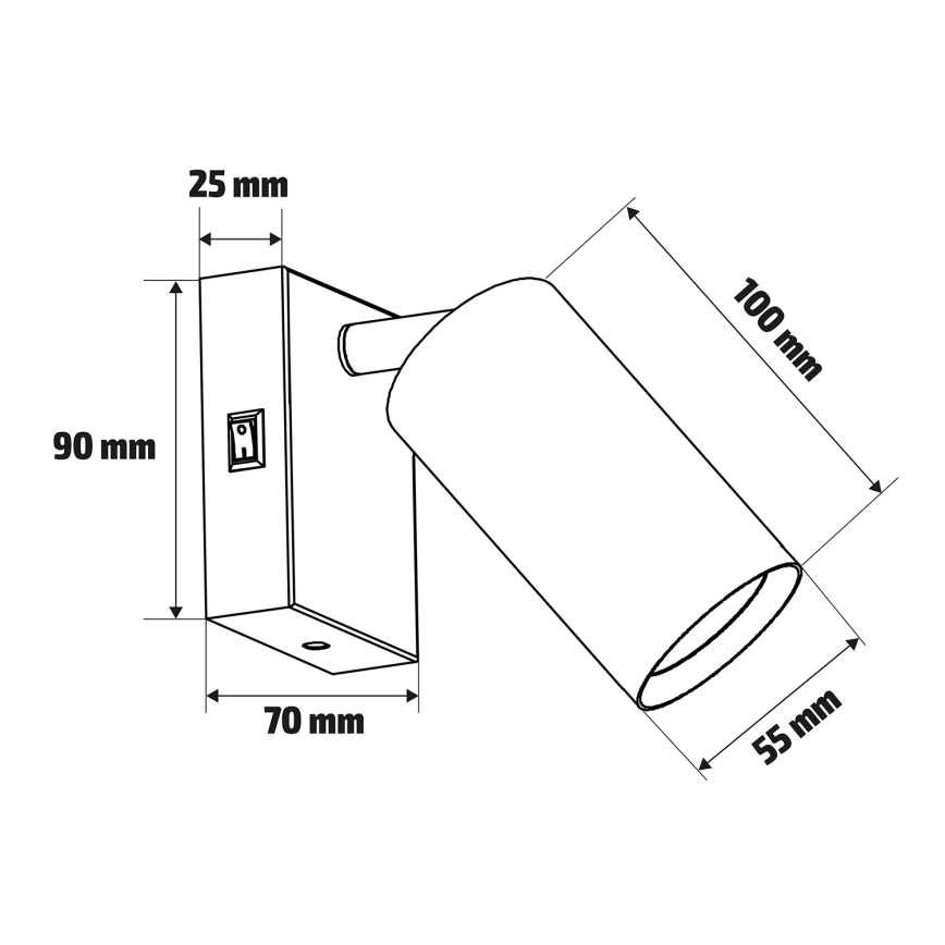 Brilagi - LED Stmívatelné nástěnné bodové svítidlo SELE 1xGU10/6,5W/230V 2700-6500K černá