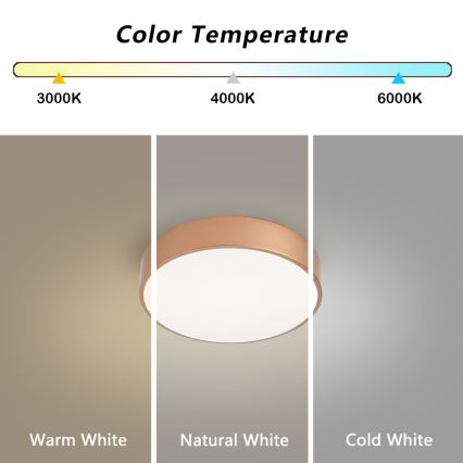 BRILAGI - LED Stmívatelné stropní svítidlo POOL LED/24W/230V 3000-6000K pr. 20 cm měděná + dálkové ovládání