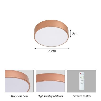 BRILAGI - LED Stmívatelné stropní svítidlo POOL LED/24W/230V 3000-6000K pr. 20 cm měděná + dálkové ovládání