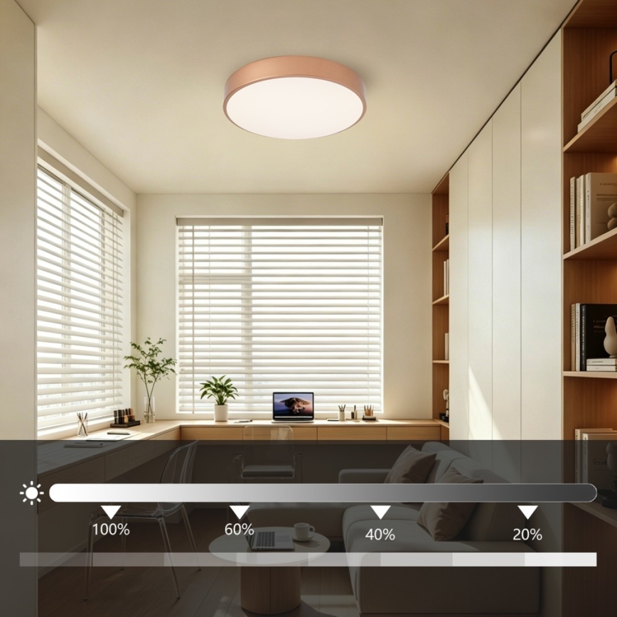 Brilagi - LED Stmívatelné stropní svítidlo POOL LED/48W/230V 3000-6000K pr. 40 cm bronzová + dálkové ovládání