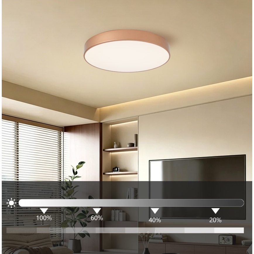Brilagi - LED Stmívatelné stropní svítidlo POOL LED/60W/230V 3000-6000K pr. 50 cm bronzová + dálkové ovládání