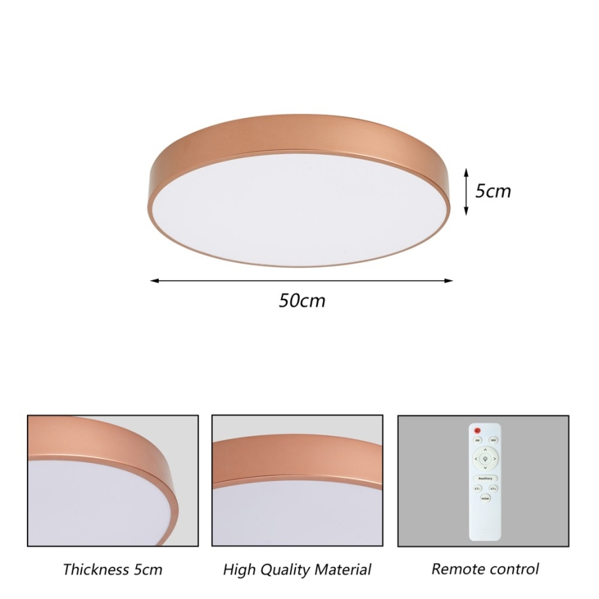 BRILAGI - LED Stmívatelné stropní svítidlo POOL LED/60W/230V 3000-6000K pr. 50 cm měděná + dálkové ovládání