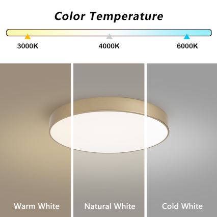 Brilagi - LED Stmívatelné stropní svítidlo POOL LED/60W/230V 3000-6000K pr. 50 cm zlatá + dálkové ovládání