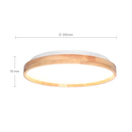 Brilagi - LED Stmívatelné stropní svítidlo ALSON LED/48W/230V 3000-6500K dub pr. 39,5 cm + dálkové ovládání