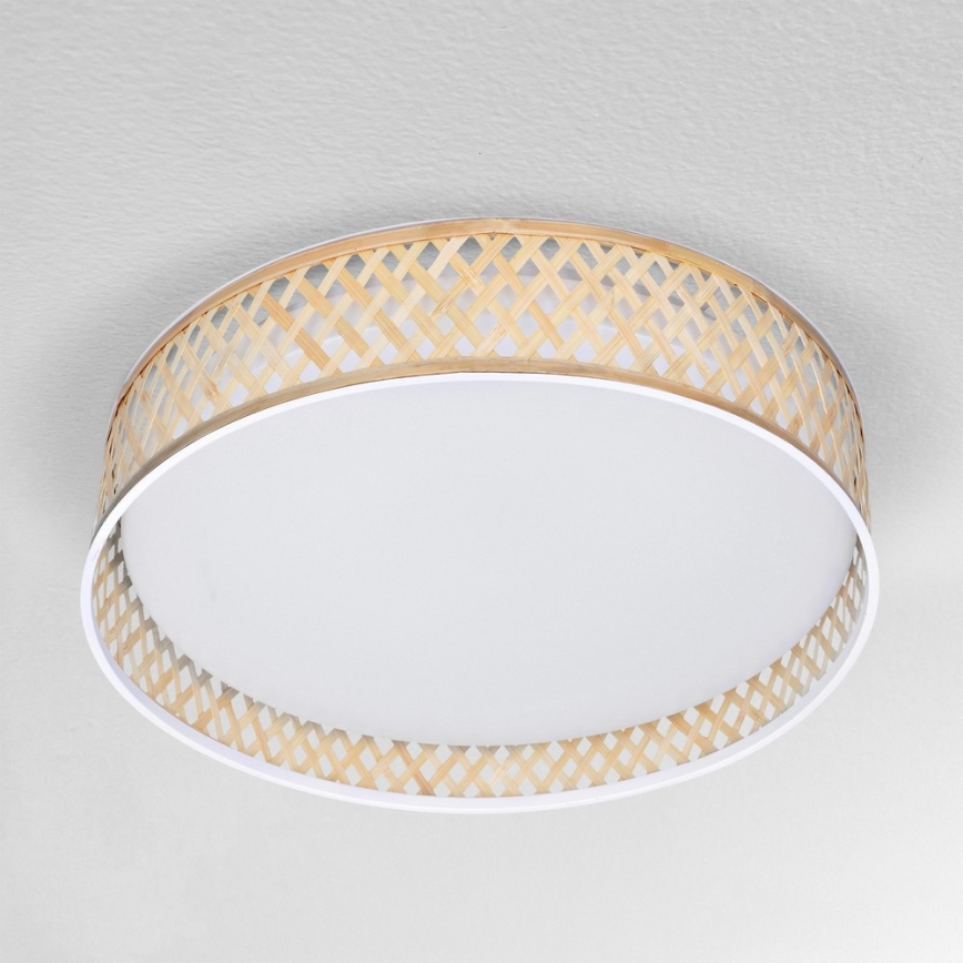 Brilagi - LED Stmívatelné stropní svítidlo CAMILA LED/48W/230V 3000-6500K bambus pr. 40 cm + dálkové ovládání
