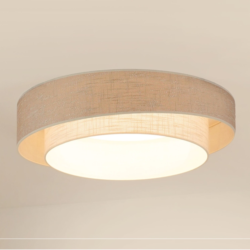 Brilagi - LED Stmívatelné stropní svítidlo DOVER SHINE LED/24W/230V 3000/4000/6500K šedá/krémová + dálkové ovládání