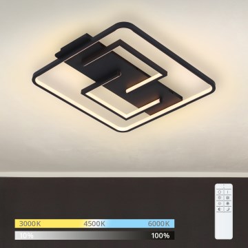 Brilagi - LED Stmívatelné stropní svítidlo FLARE LED/34W/230V 3000-6000K 48x48 cm černá + dálkové ovládání