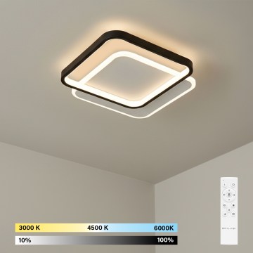 Brilagi - LED Stmívatelné stropní svítidlo FLARE LED/43W/230V 3000-6000K 39,5x45 cm bílá/černá + dálkové ovládání