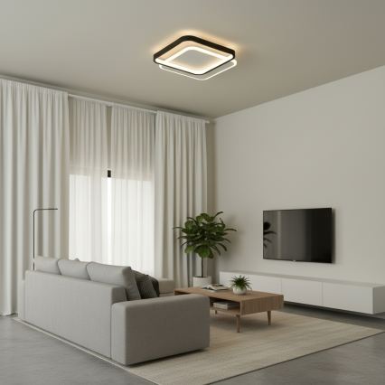 Brilagi - LED Stmívatelné stropní svítidlo FLARE LED/43W/230V 3000-6000K 39,5x45 cm bílá/černá + dálkové ovládání