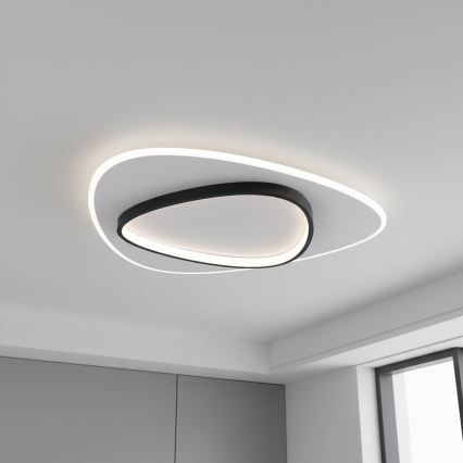 Brilagi - LED Stmívatelné stropní svítidlo FLARE LED/70W/230V 3000-6000K 55x55 cm bílá/černá + dálkové ovládání