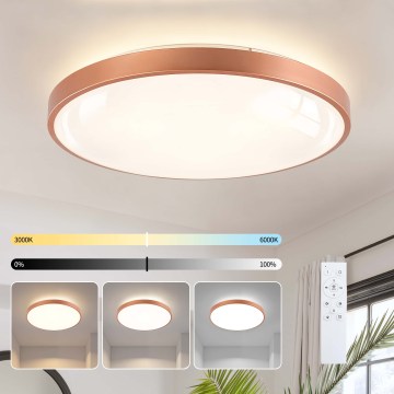 BRILAGI - LED Stmívatelné stropní svítidlo GLASS POOL DOUBLE LED/80W/230V pr. 60 cm měděná + dálkové ovládání